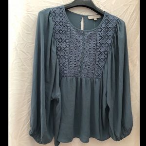 Loft Ann Taylor long sleeve blouse Sz L